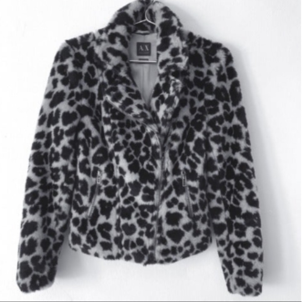 Armani Exchange A/X Faux Fur Jacket EUC